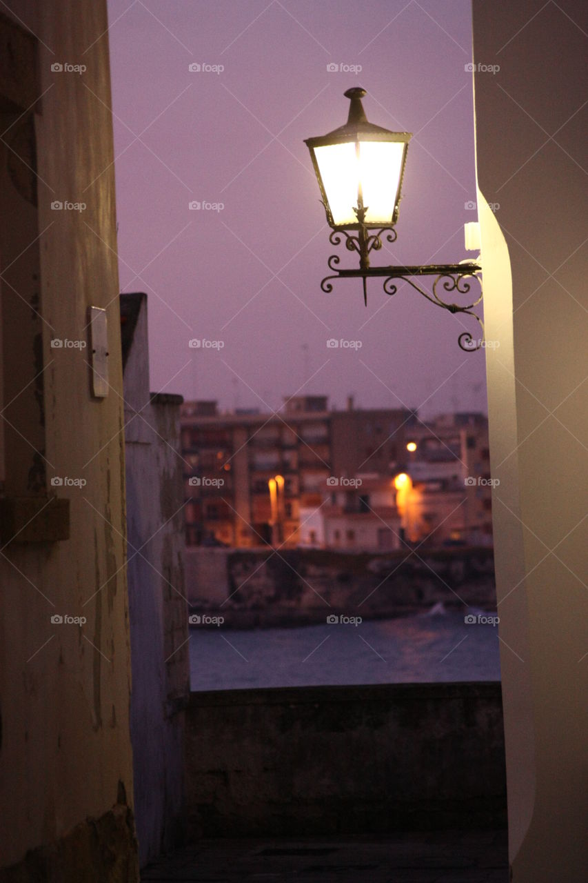 Street lamp. Gallipoli, Italy