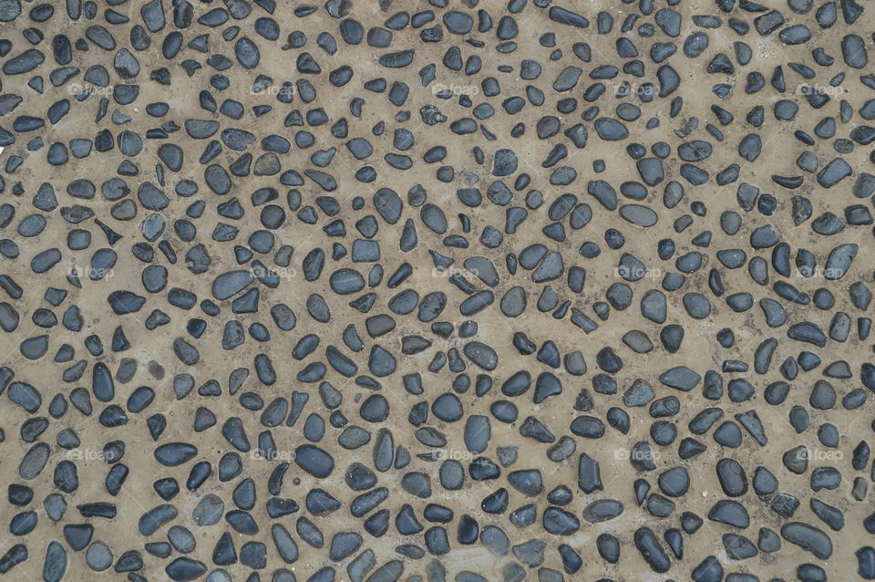 Cement Background With Cobblestones