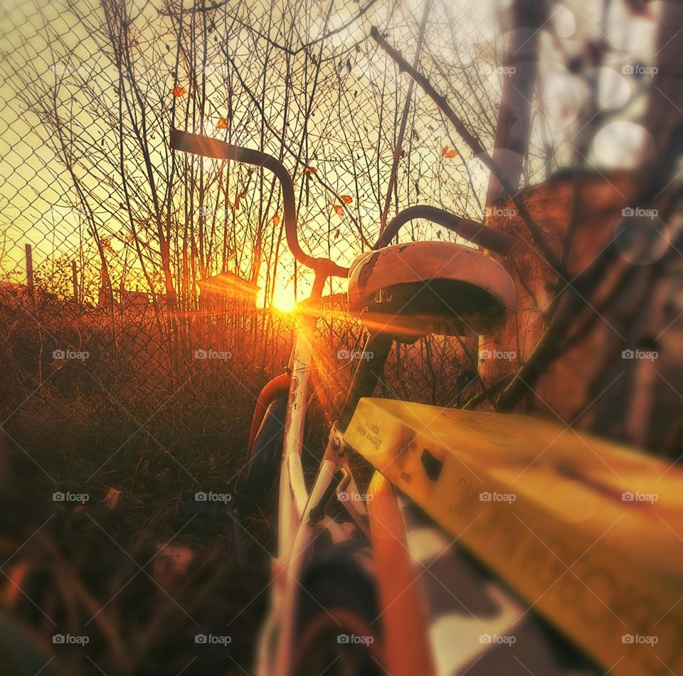 bike and sunset.