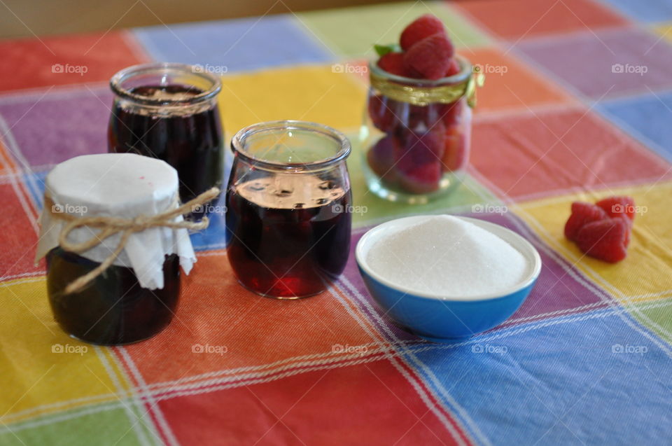 Homemade cherry jam