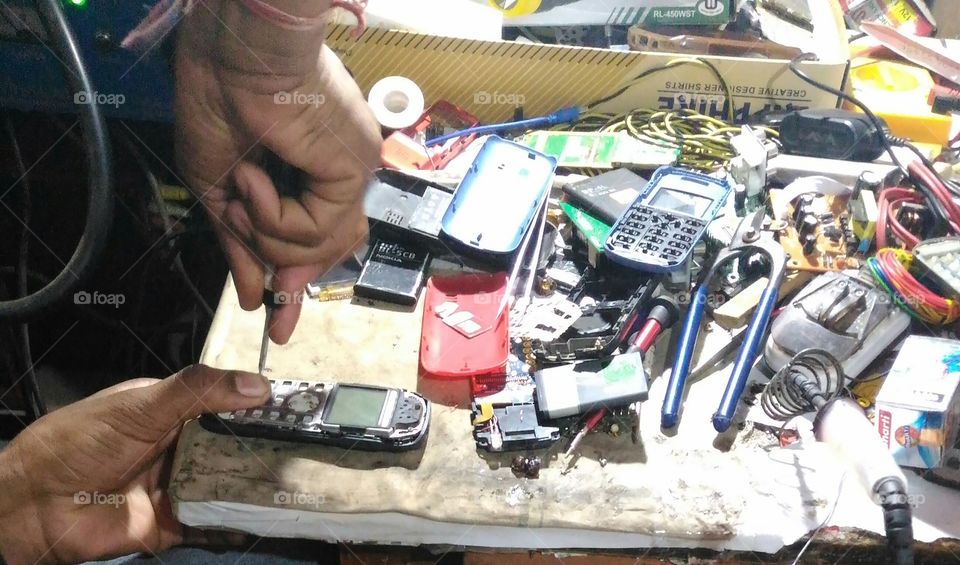 working hands close-up