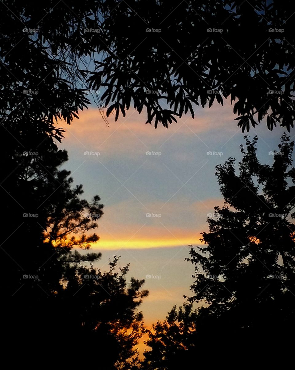heart shaped sunset
