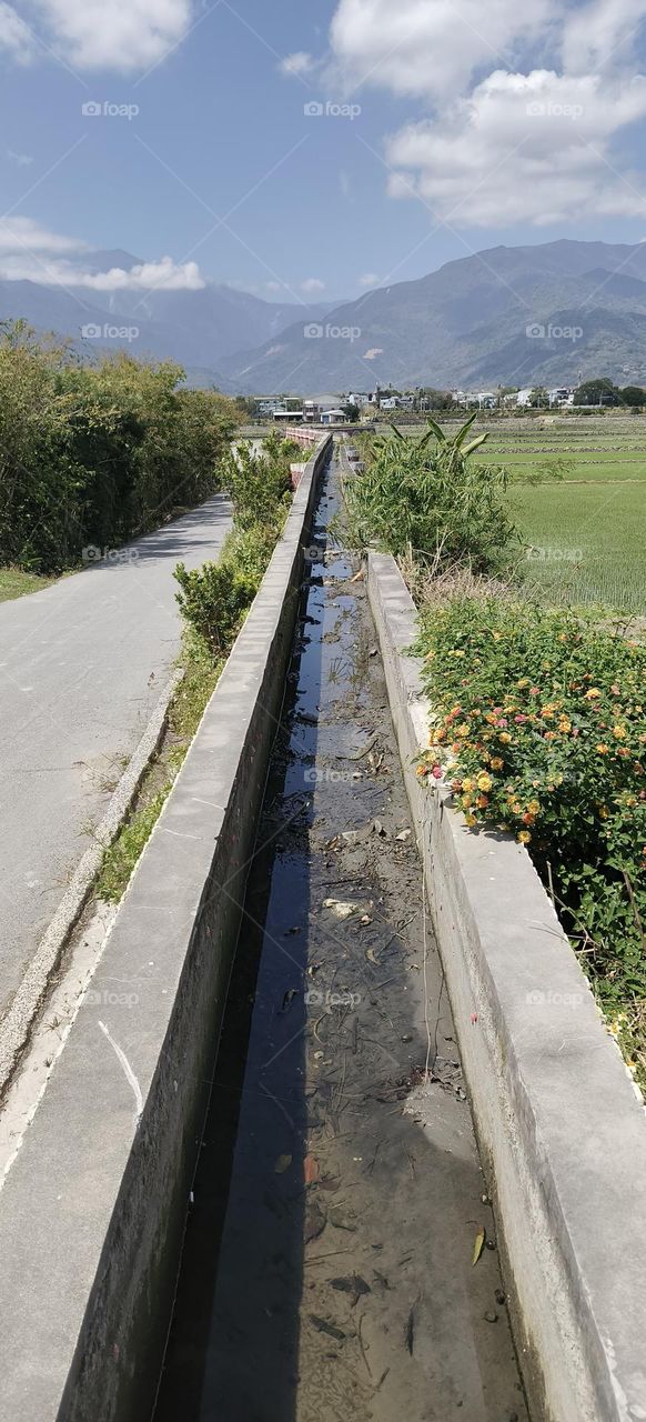 Field irrigation ditches in Luye Township