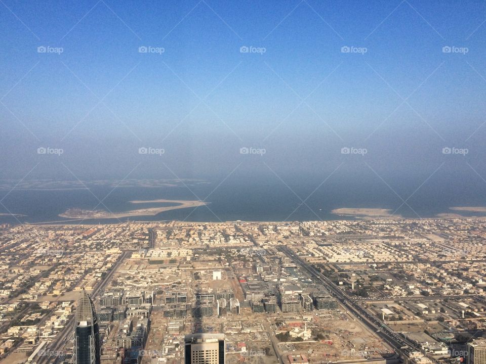 Dubai, UAE from the 124th floor Burj Khalifa