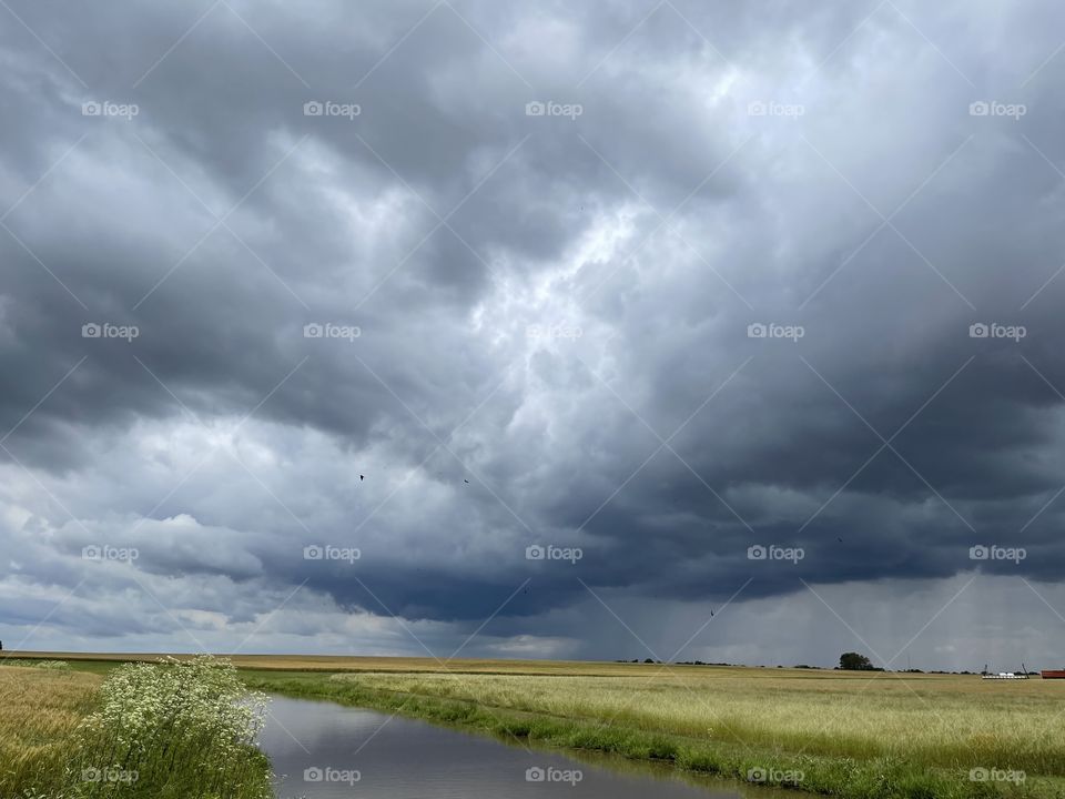 Storm rolling in, kansas wheat, River, beautiful clouds 