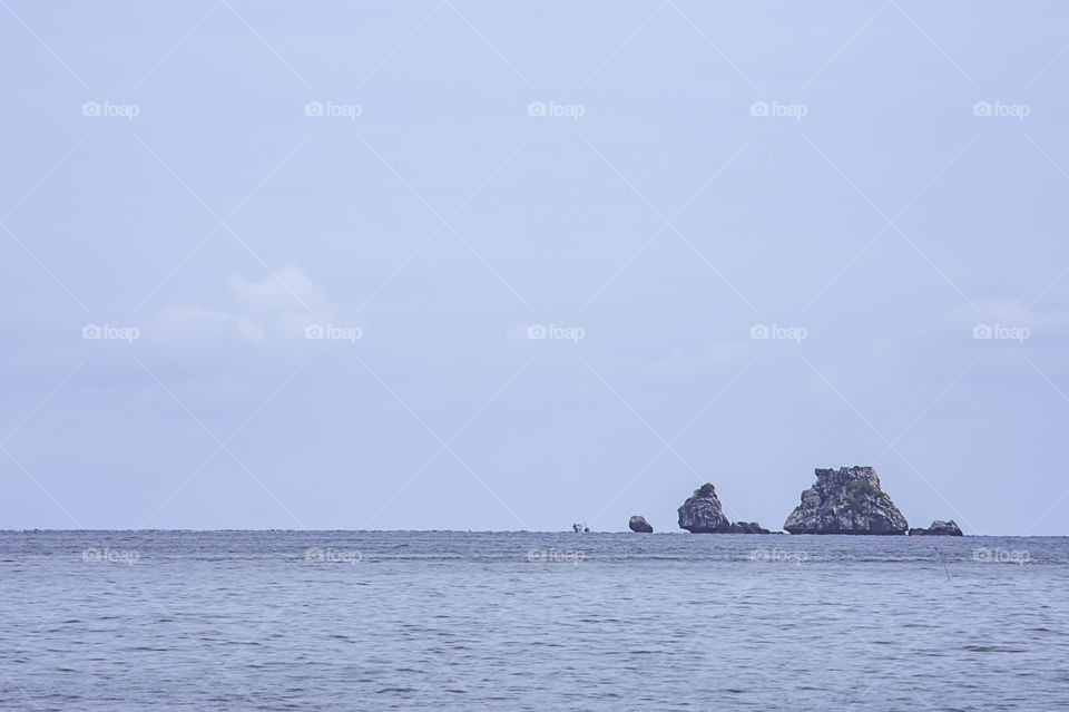 The beauty of the sky In the sea and island at Chumphon in Thailand.