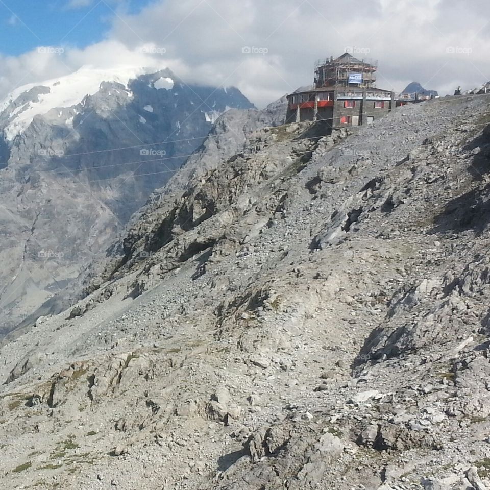 The Alpengasthof Tibet Hotel at the top of the Stelvio Pass in Italy.