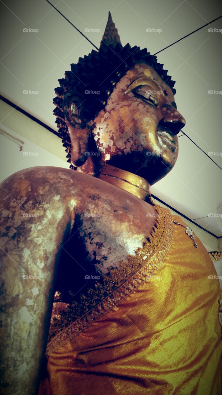 The big image of buddha. gold image of buddha