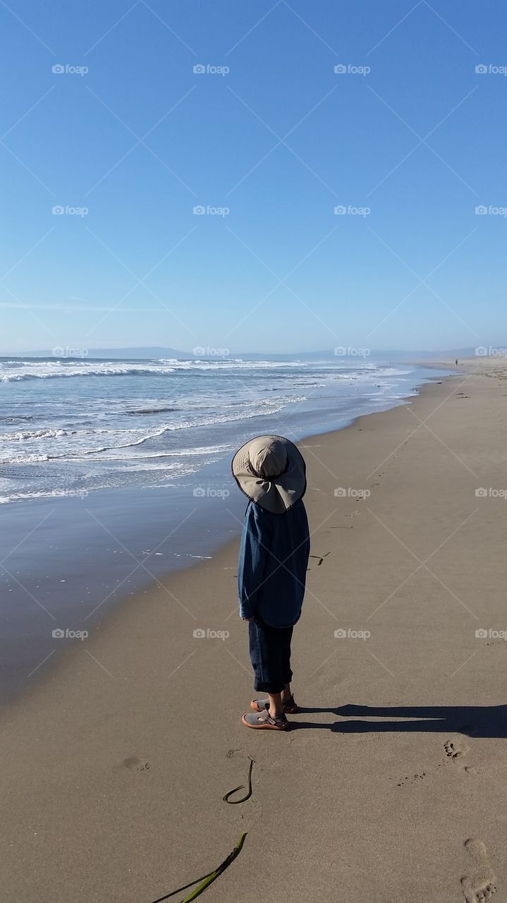 Admiring the beach