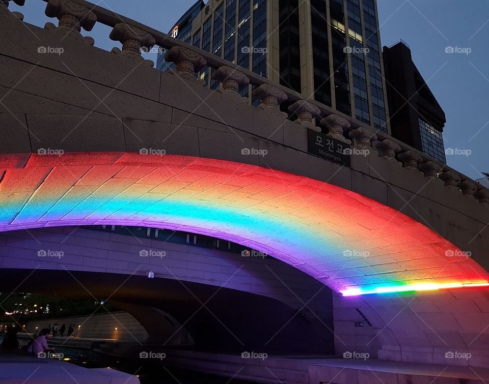 rainbow night bridge