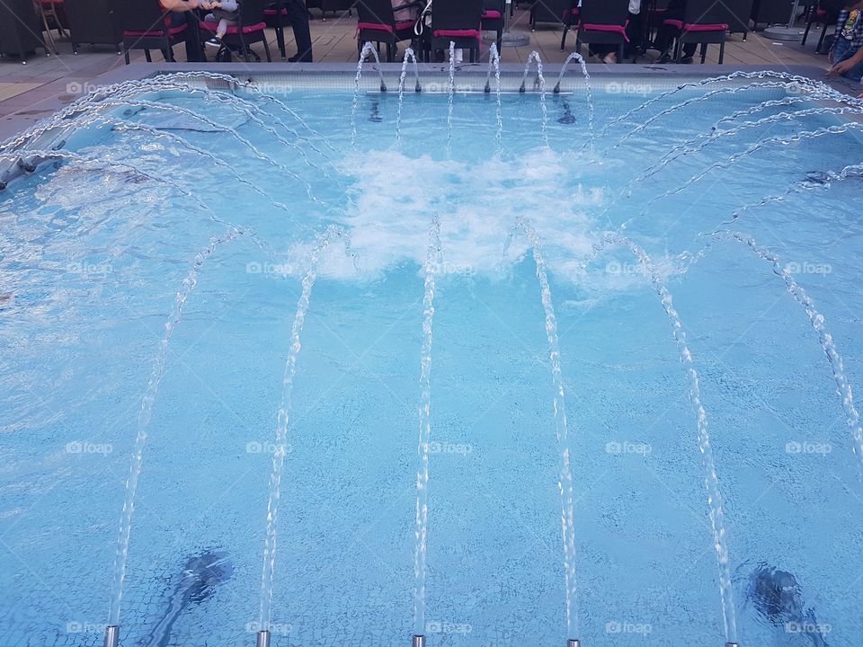 water splash in a city fountain