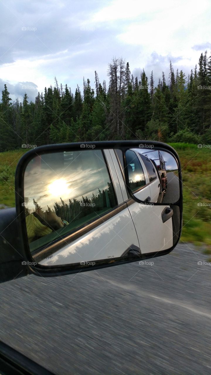 The sunsets behind our truck ad we traveled through Alaska.