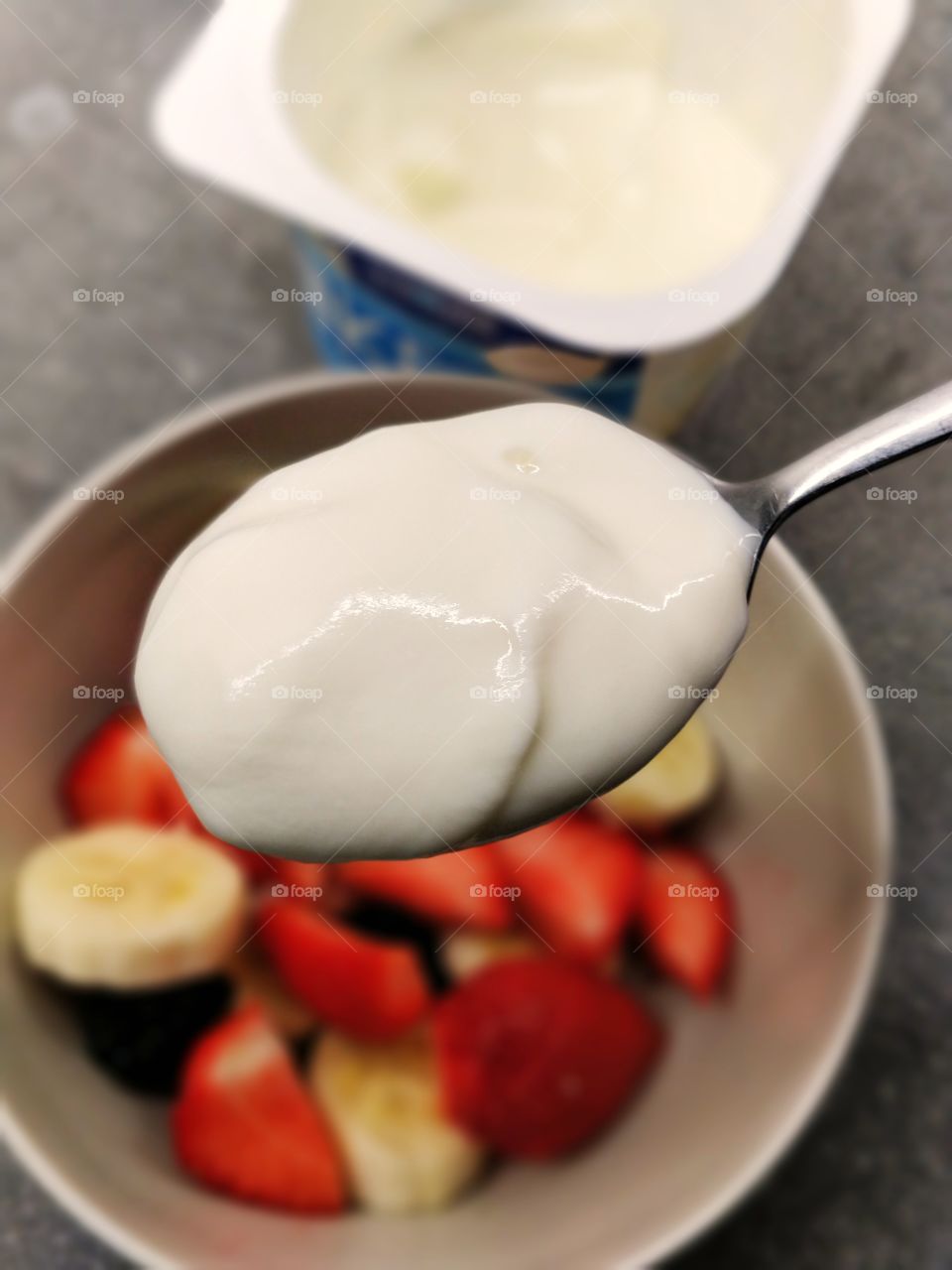 spoon of yoghurt