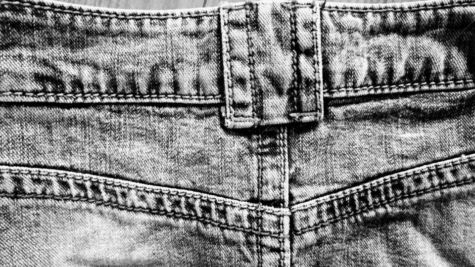 black and white denim jeans detail