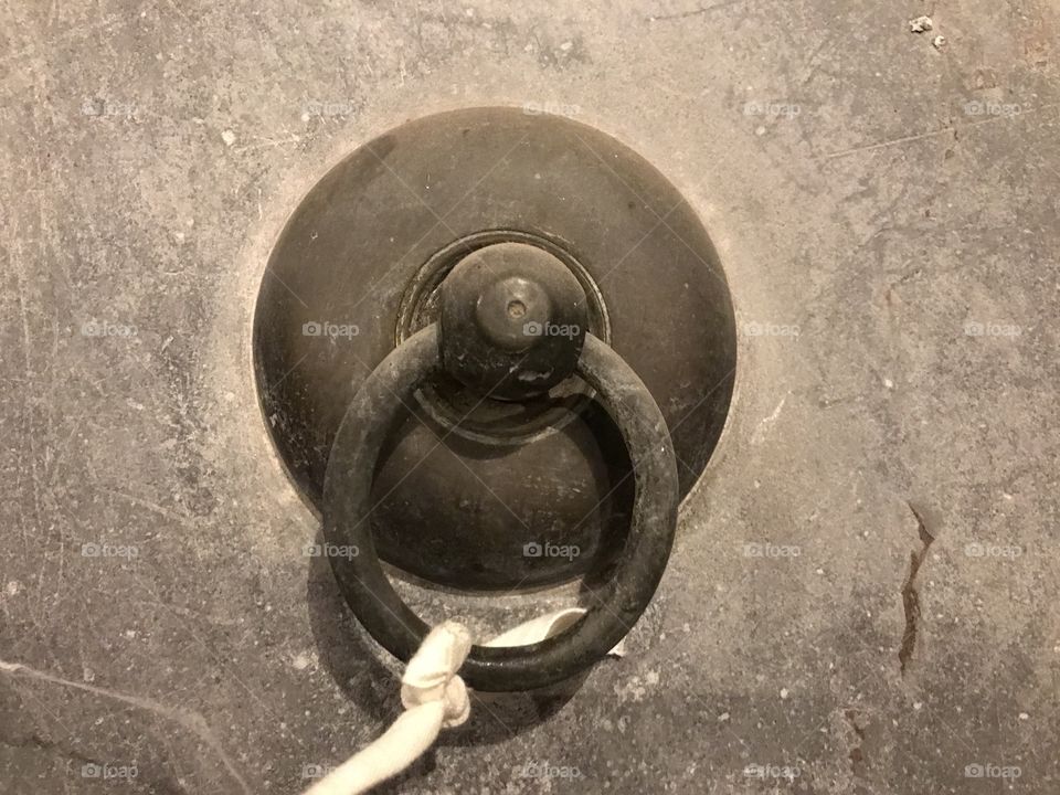 Authentic door knobs fixed to a solid door for an historical house.