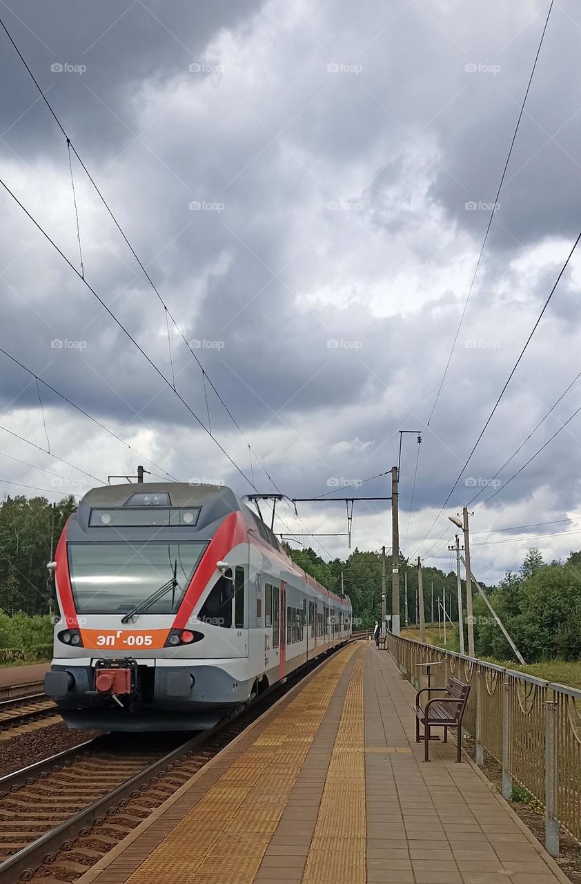 public transport, electric train station