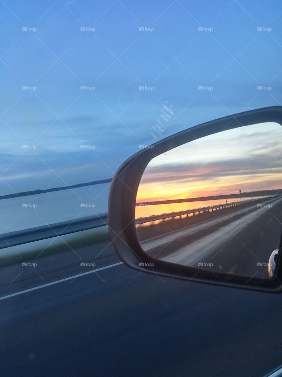 Sunset into mirror