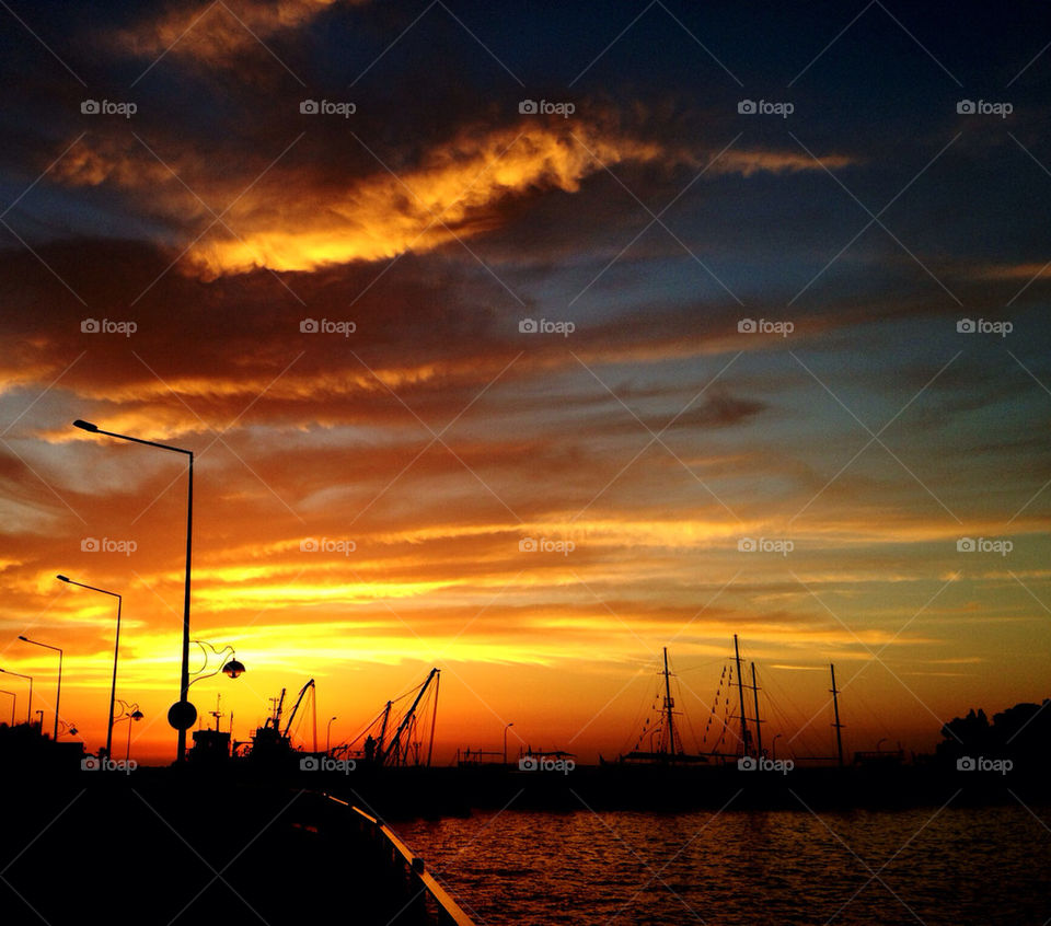 SUNSET AT THE AEGEAN SEA