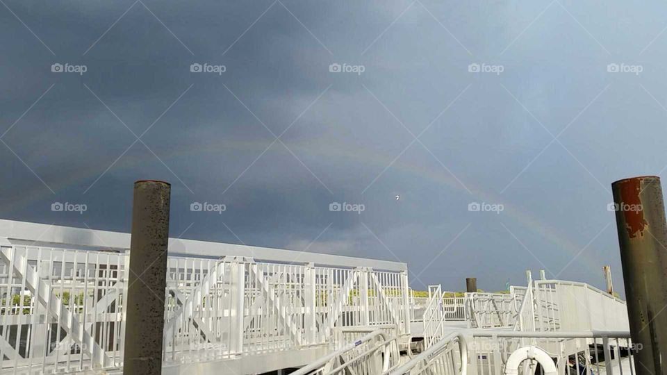 Rainbow over dock