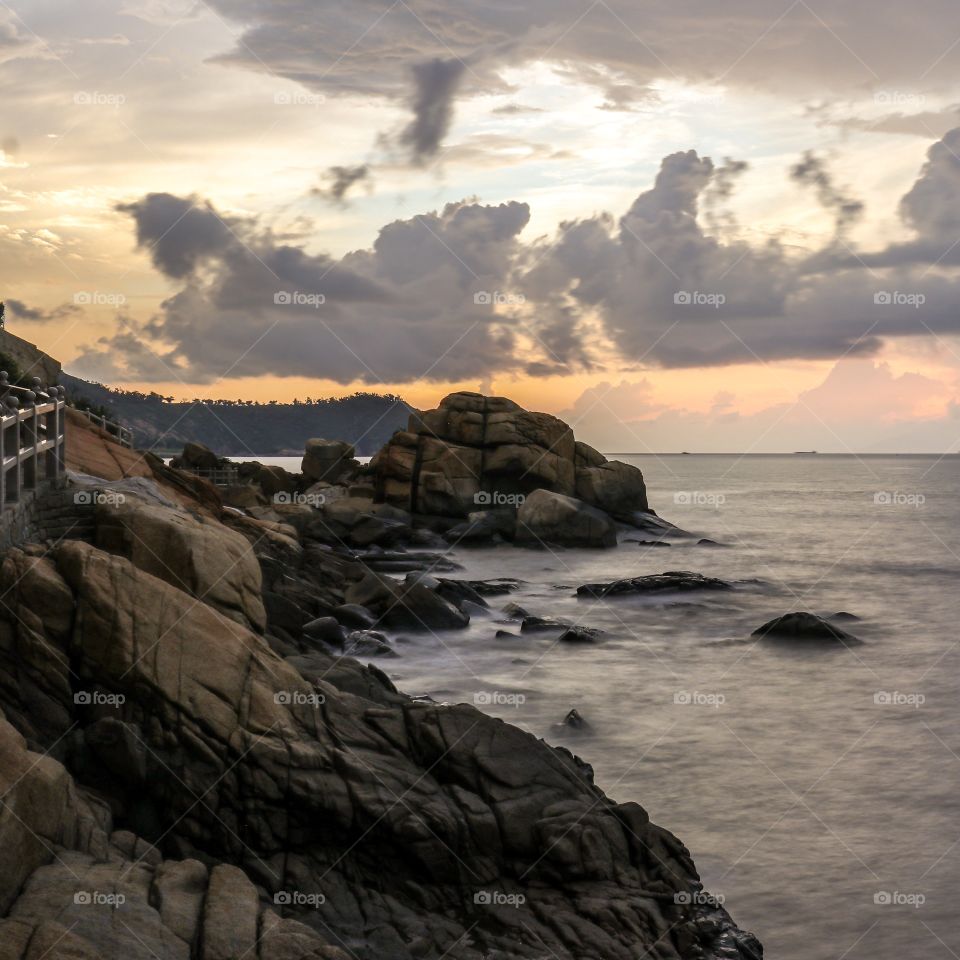 Sunrise dawn at the coast