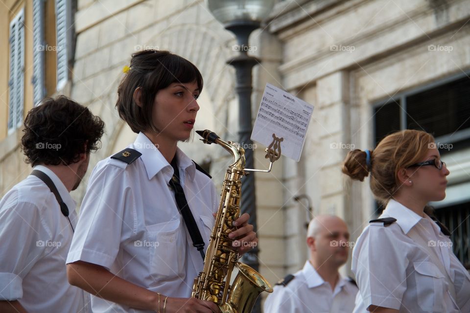 Girl with saxophone . Girl with saxophone 