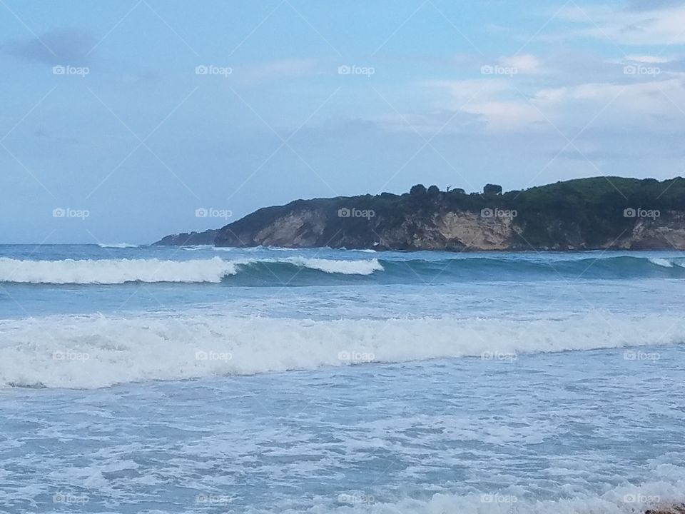 Dominican Cliffs and rough water