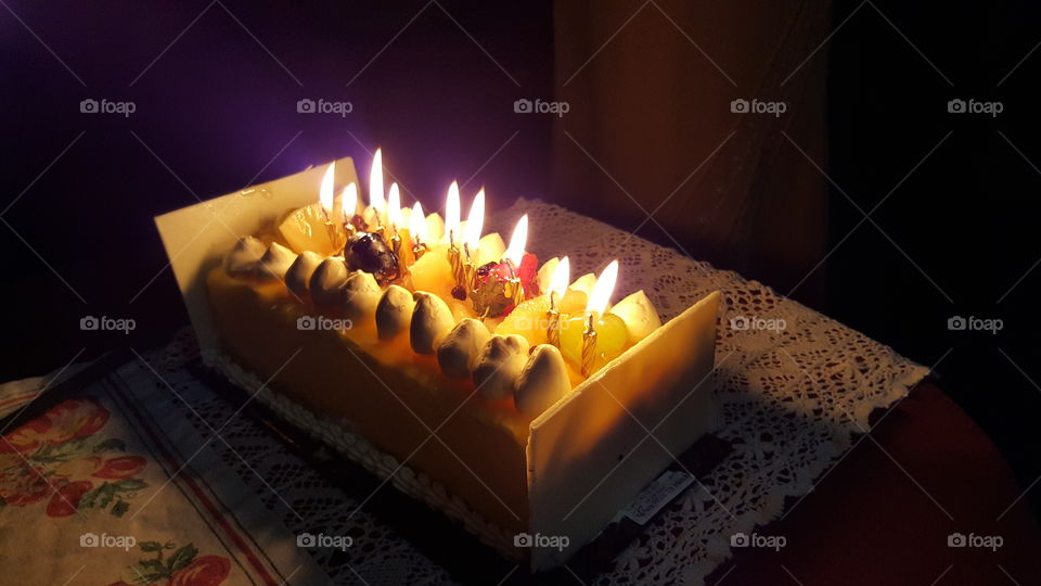 A fruit platter birthday cake