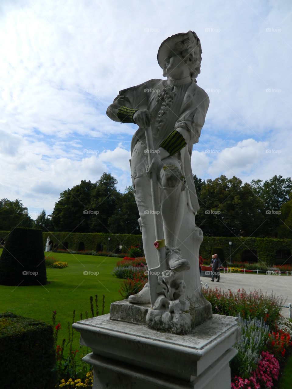 Statue With Style. Someone had knitted various pieces of clothing for the statues in Trier, Germany.