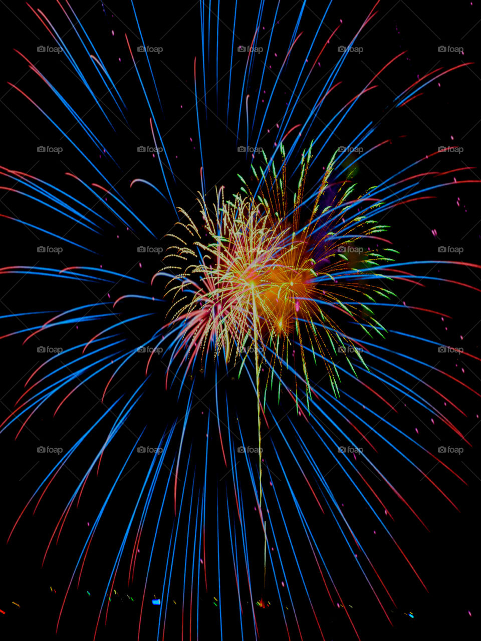 Here, over the Gulf of Mexico, a barrage of missiles designed to explode in a controlled way explode with brilliant red, orange, yellow, green, blue and purple colors! Thousands of people across the United States will be celebrating Independence Day on July 4th by  attending firework displays! 