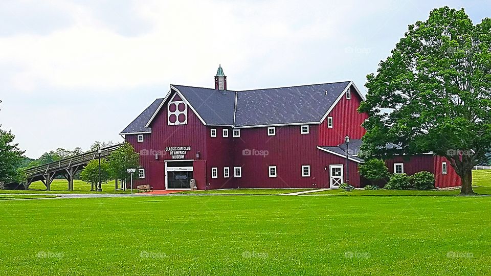A barn at Gilmore Car museum