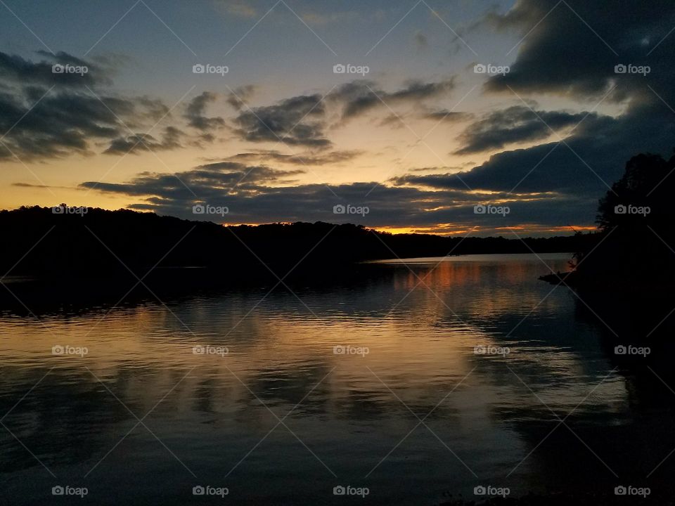 dusk over lake