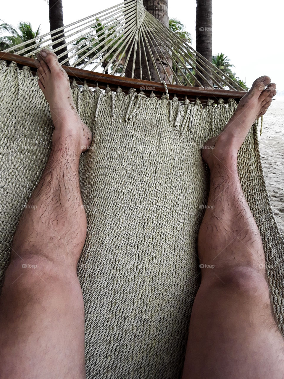 Lounging on a hammock