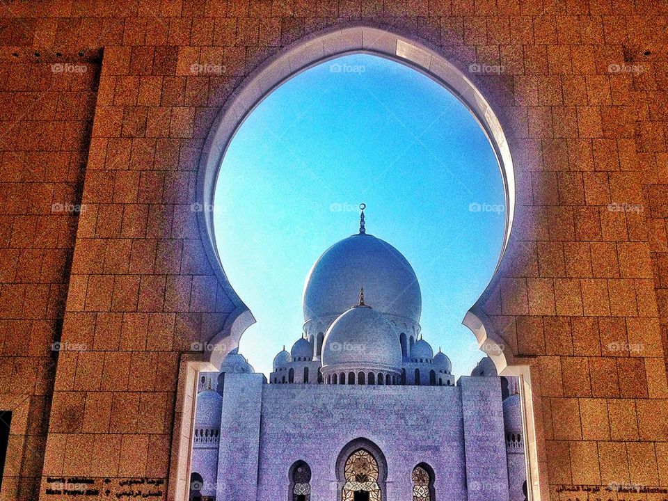 Mosque through arch