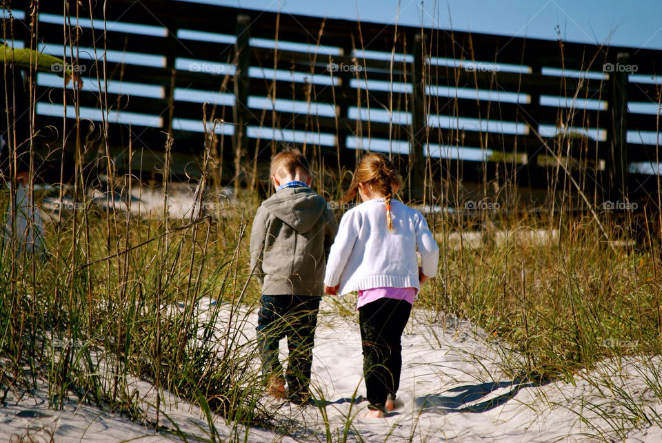 beach vacation boardwalk siblings by hooksy7