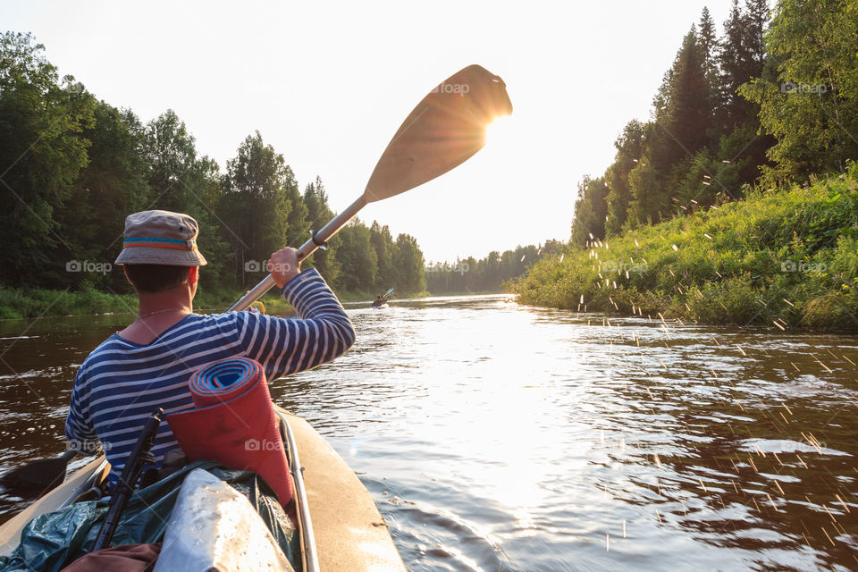 Swim on kayak