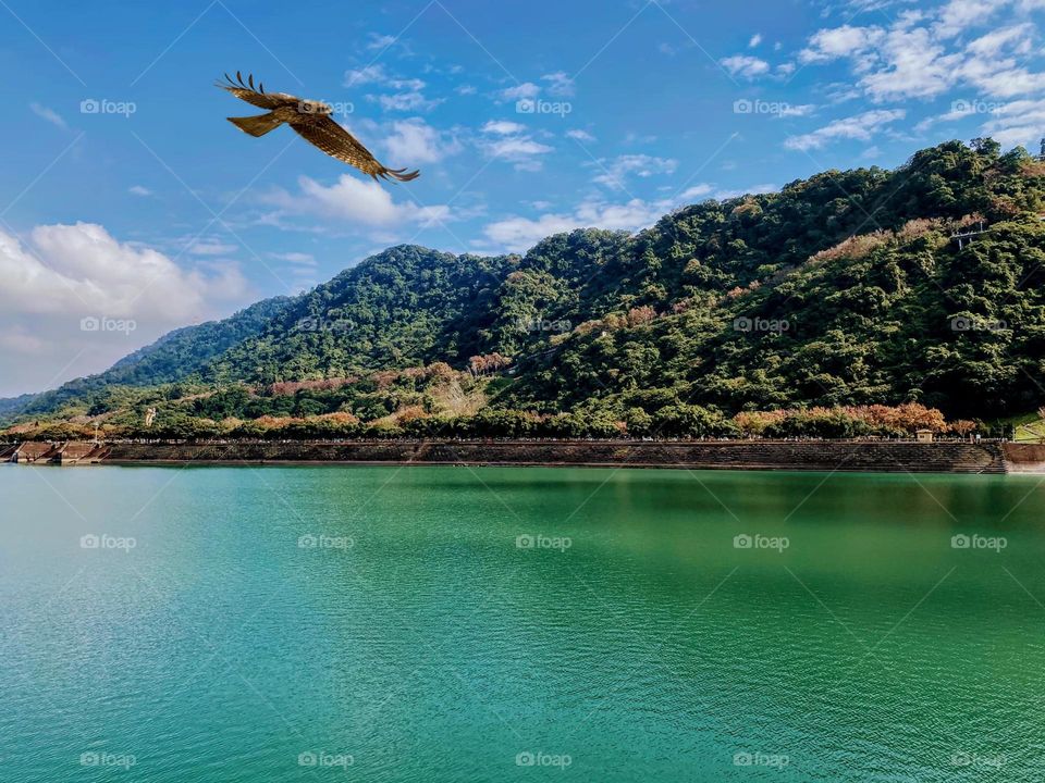 Beautiful mountain and lake scenery