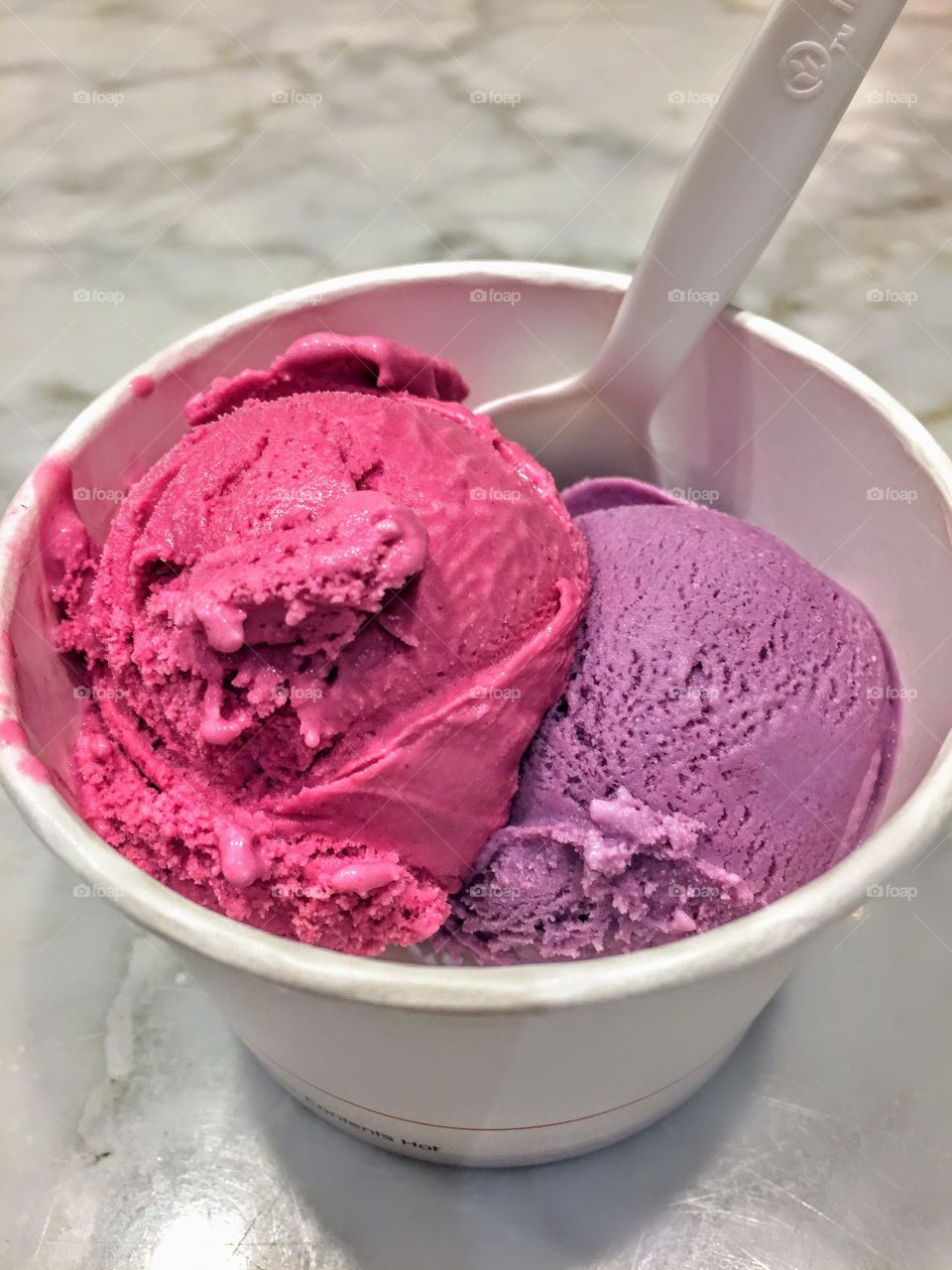 Berry ice cream in cup