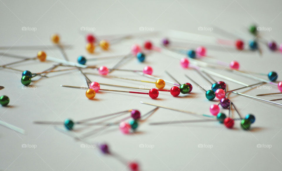 Close-up of thumbtacks