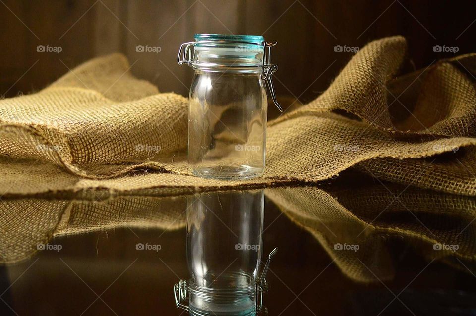 clear glass wooden background