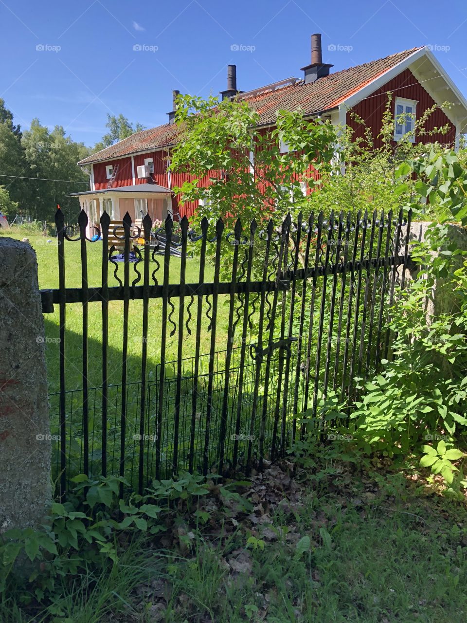 Old house with irongate