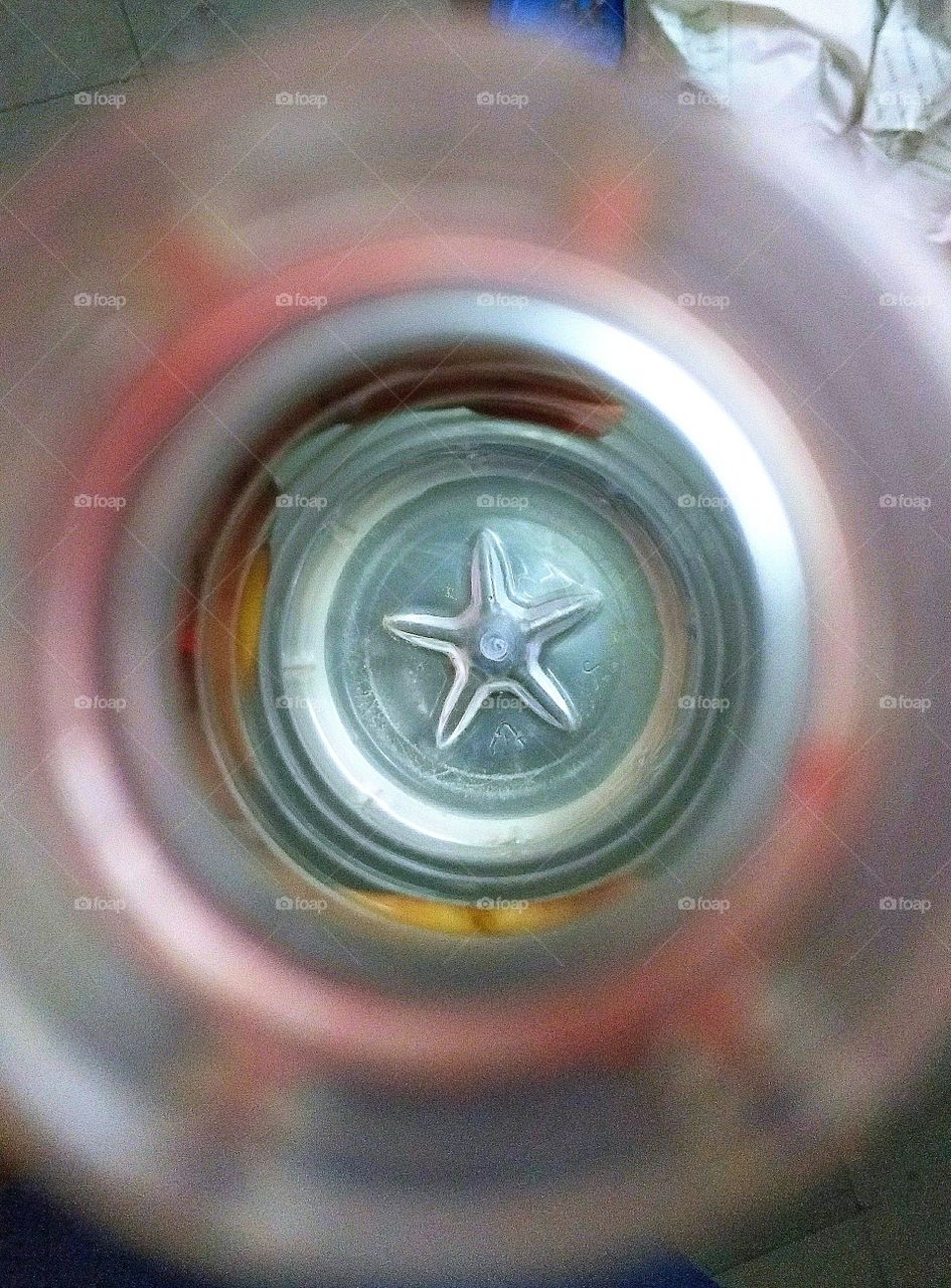 star inside water bottle