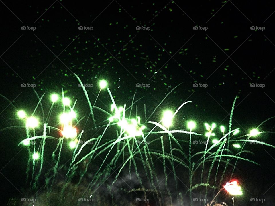 Green fireworks 