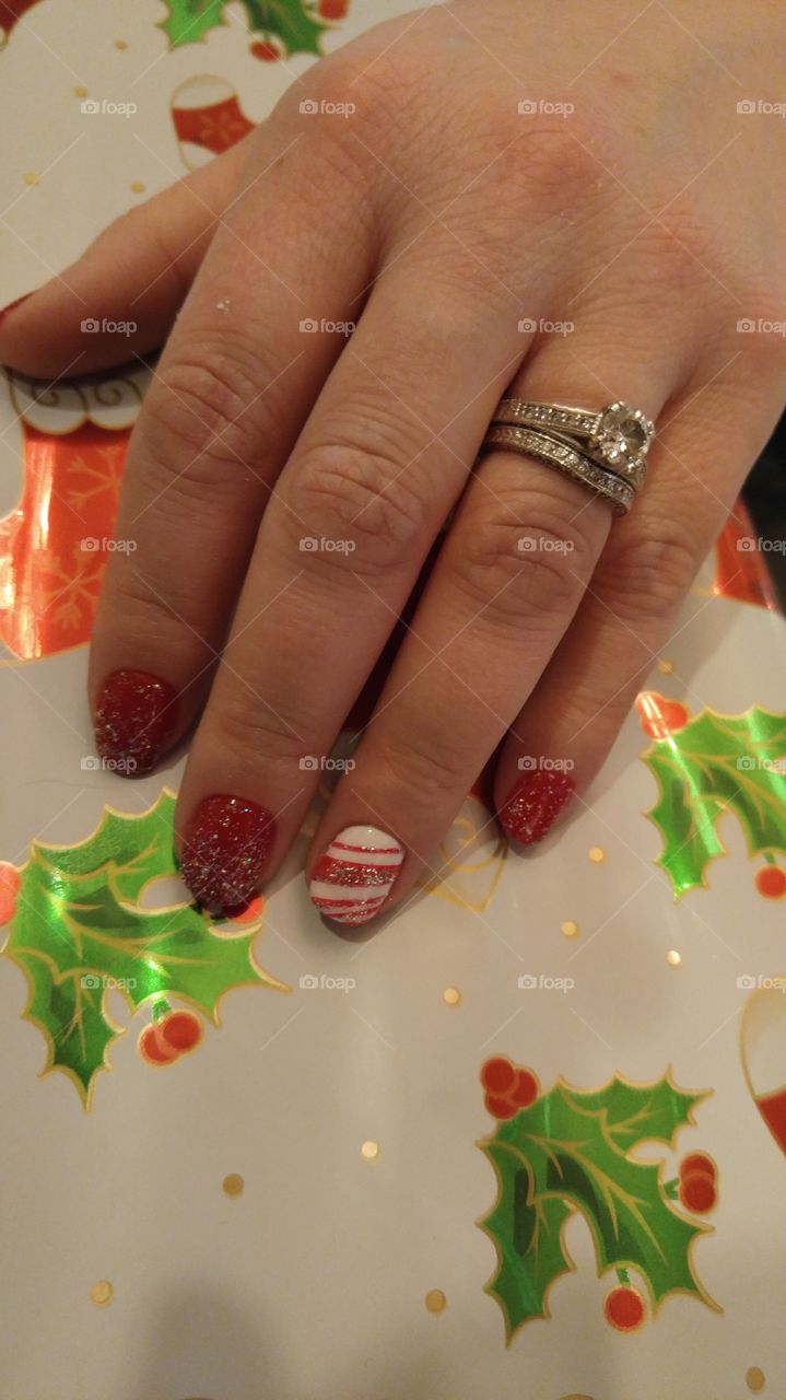 Glittering candy cane design for the holiday season!