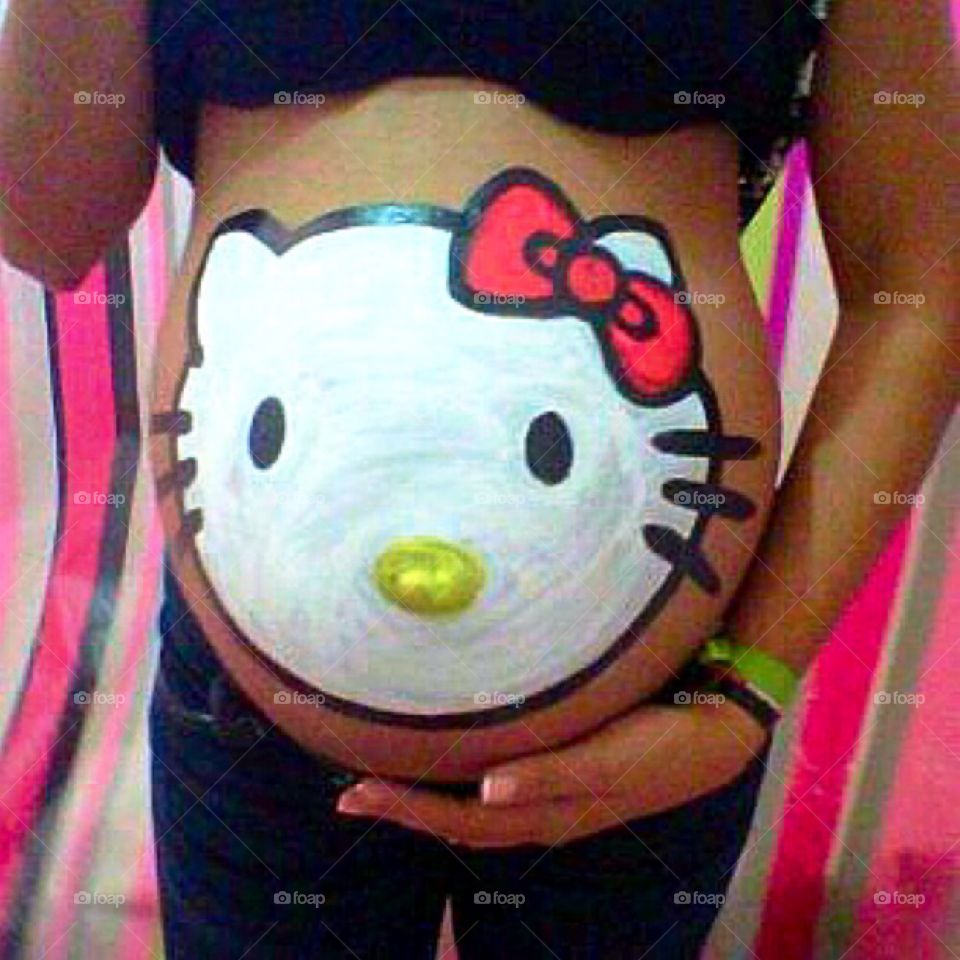Pregnant hello kitty 
Pregnant 