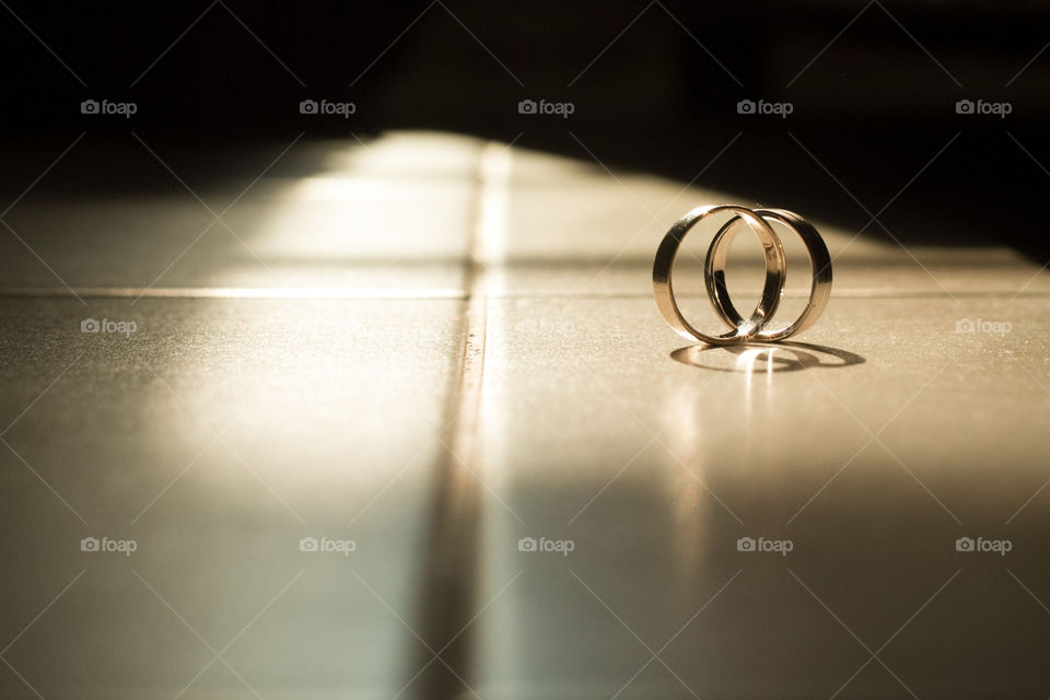 Close-up of rings on floor