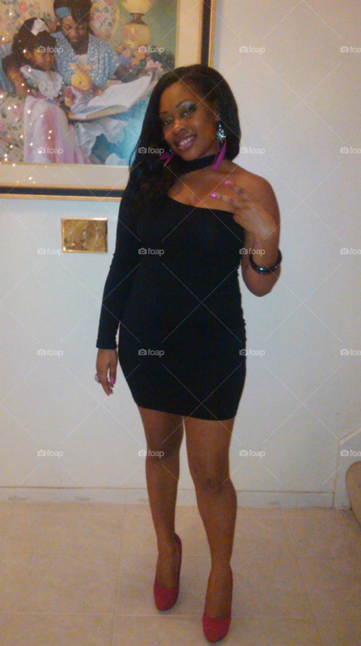 party chick. me before heading out to party on new years