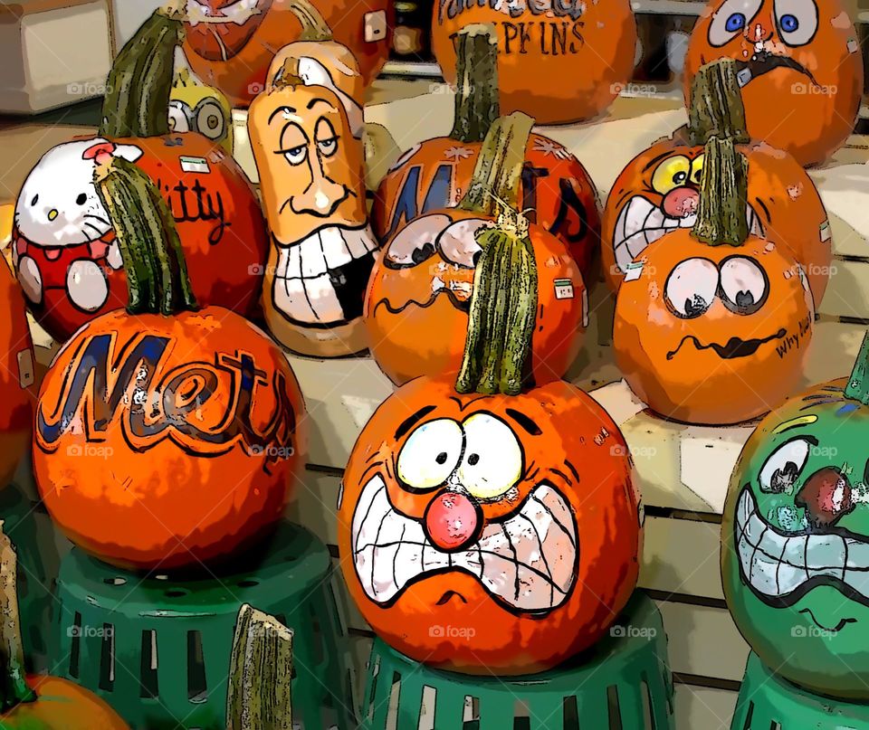 Pumpkins painted