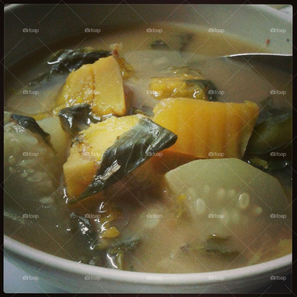 Pumpkin soup. pumpkin curry is local thai food