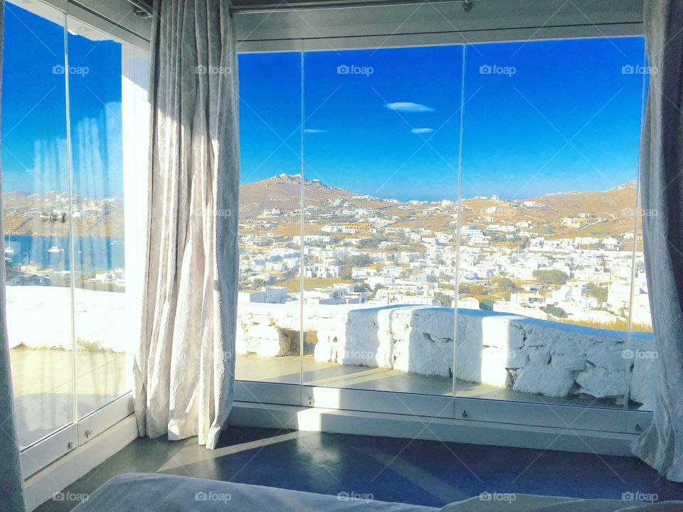 Bedroom views in Mykonos, Greece 