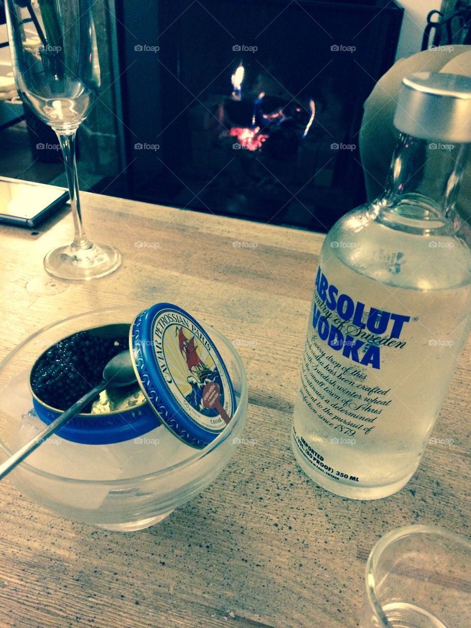 Caviar and vodka 